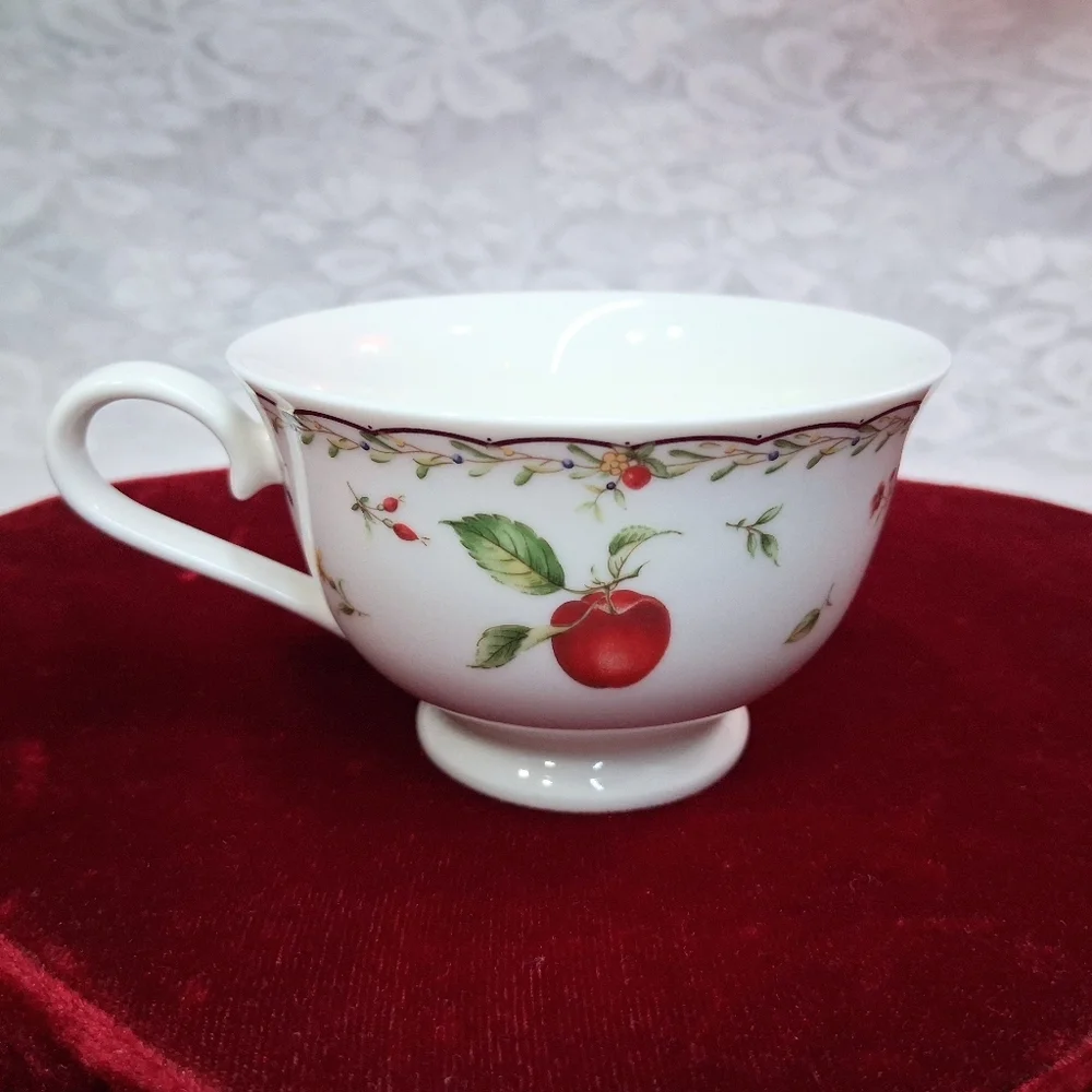 Vintage Greenwich Polo Club Teacup And Saucer Set 1999 Fruits Pattern Rare Japan